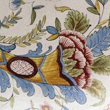 Pair of octagonal Rouen plates, signed AP