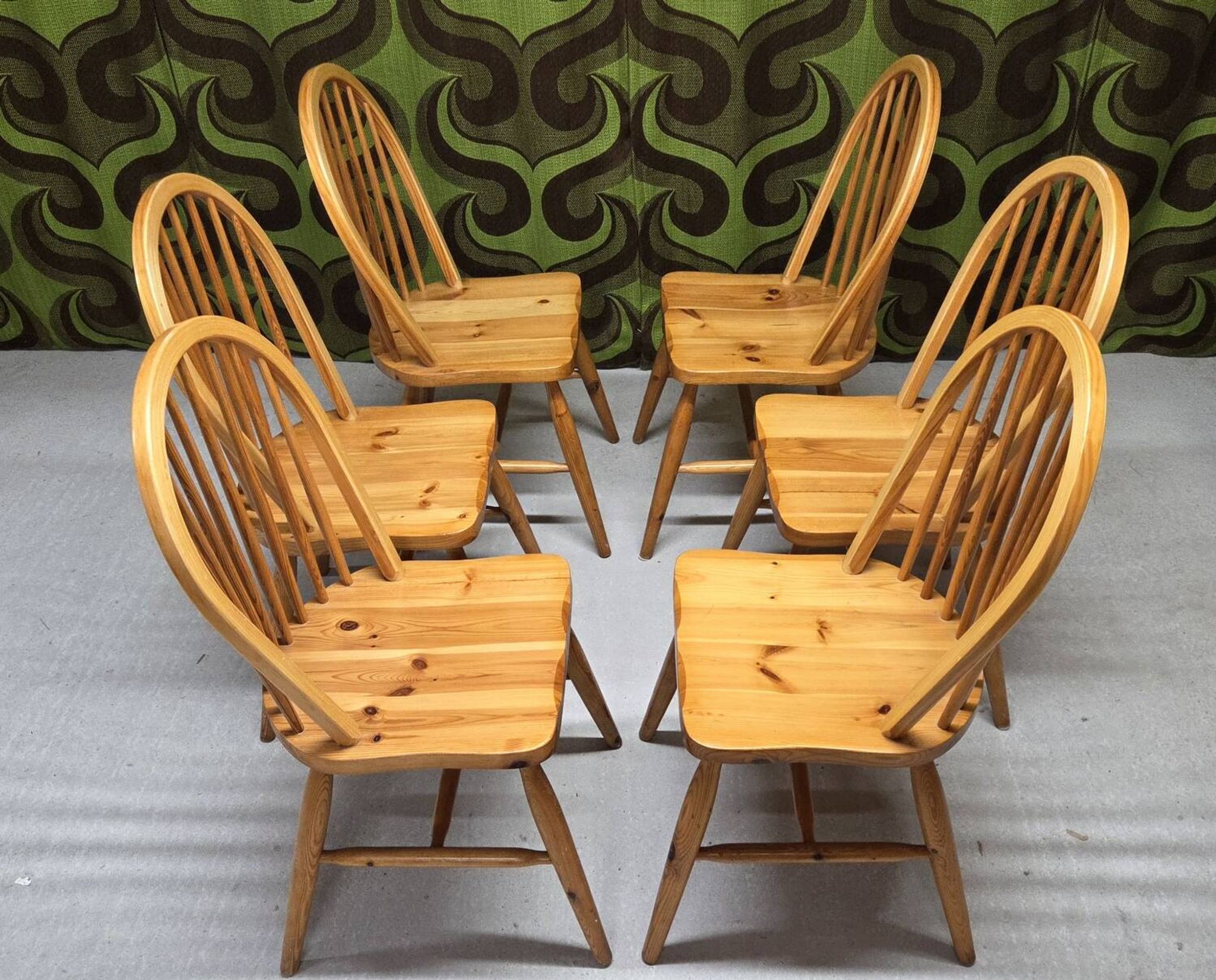 Set de 6 chaises pin danoises  1980"
