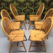 Set de 6 chaises pin danoises  1980"