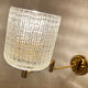 Pair of vintage scandinavian wall lamps 60 years white brass opaline