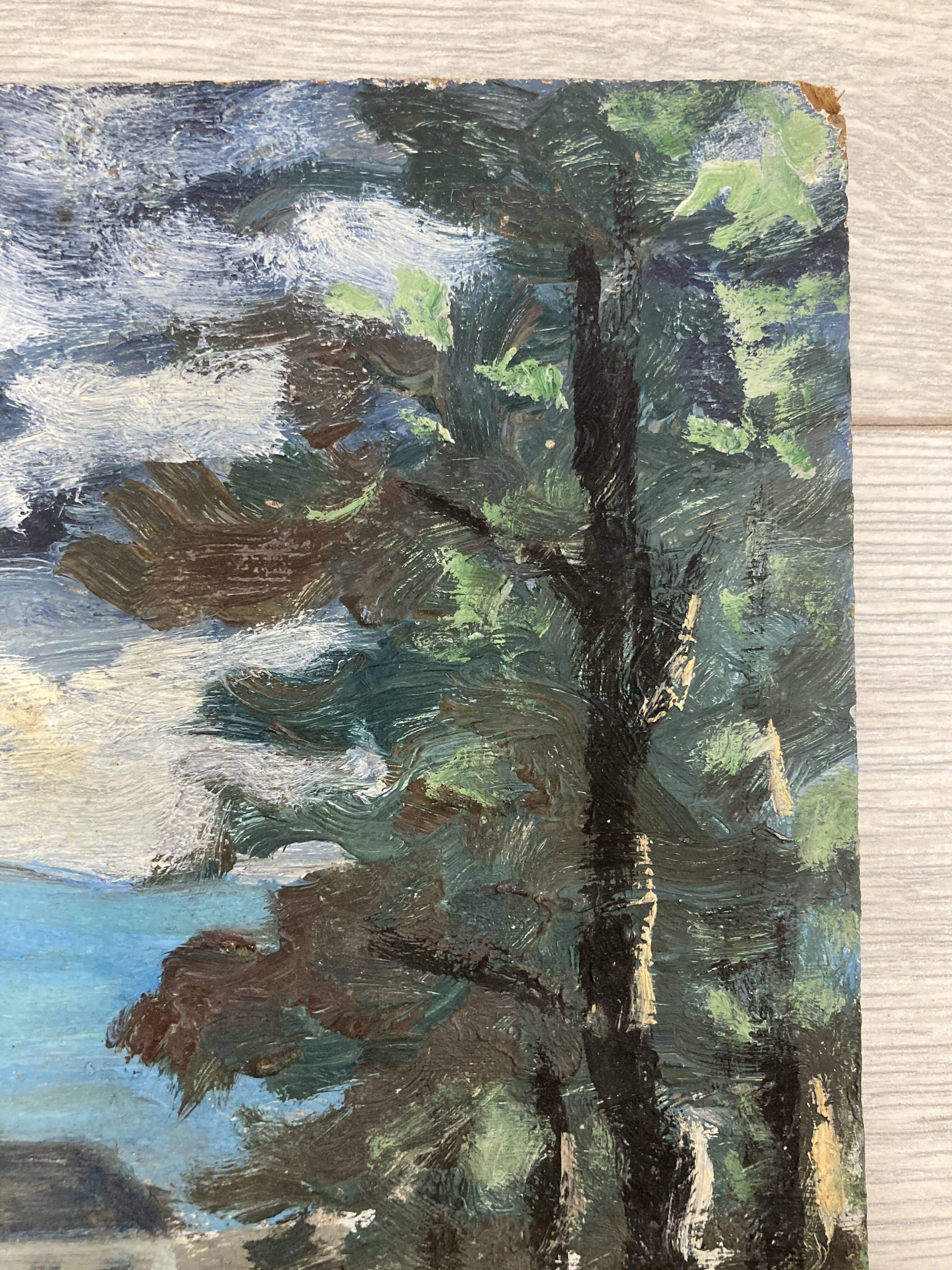 Oil on vintage panel