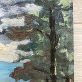 Oil on vintage panel