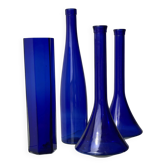 blue decorative glassware