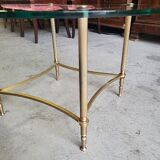 Coffee table round glass tray and brass legs