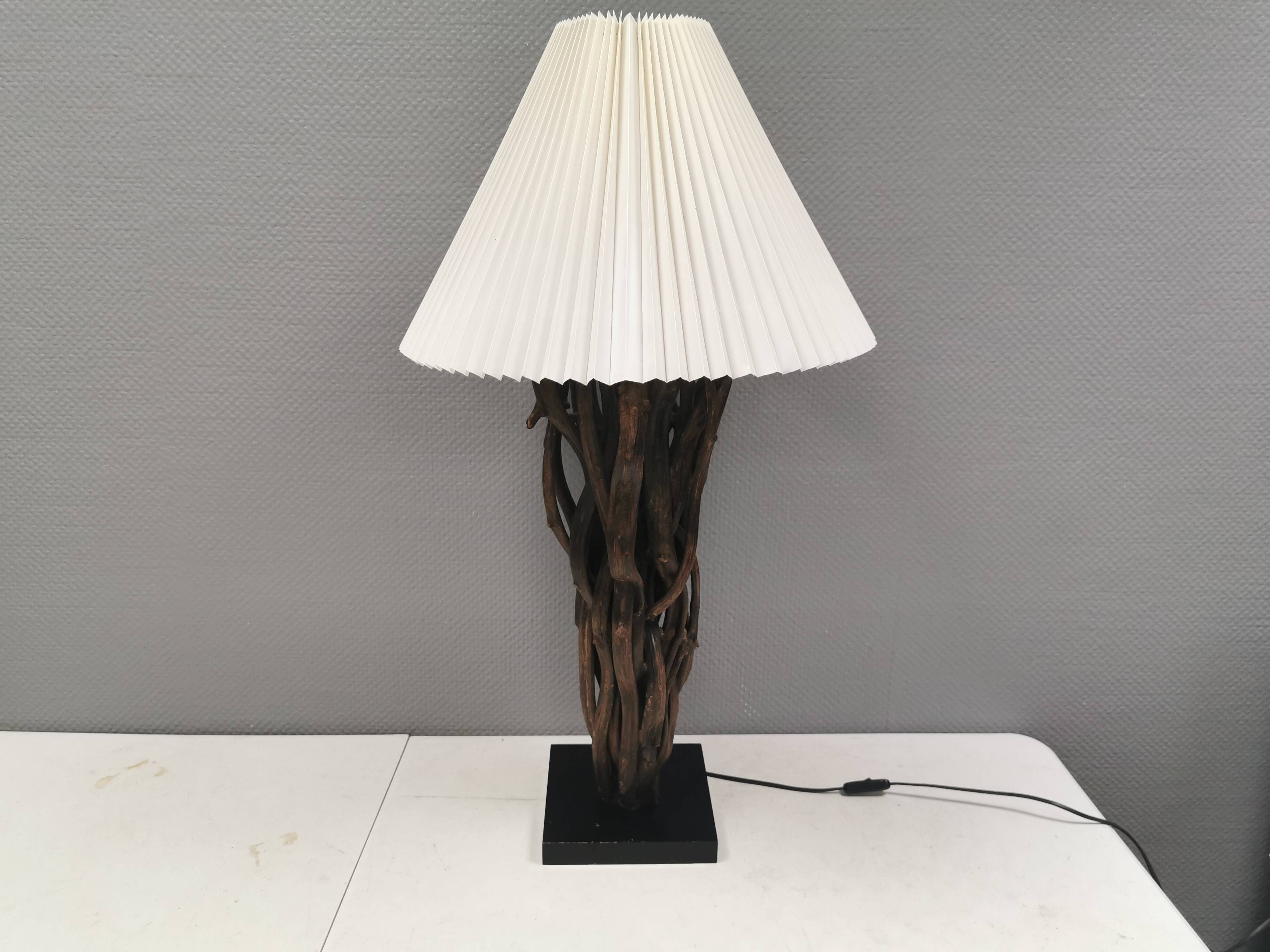 Designer table lamp/floor lamp, made from driftwood.