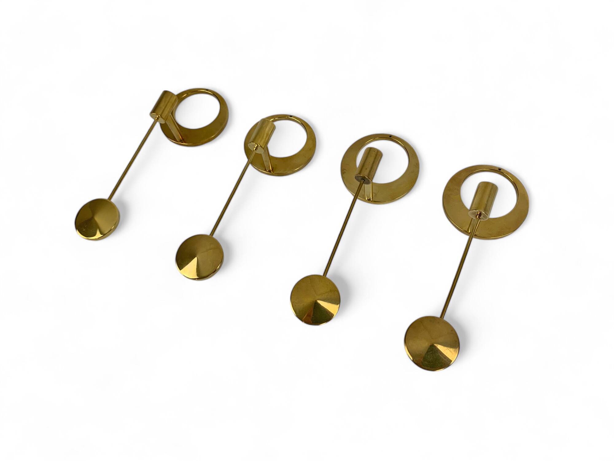 Pair of Scandinavian brass wall candlesticks by Arthur Pe, Kolbäck, Sweden