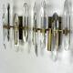 Sciolari, set of two large sconces in glass and gilded brass. Italy 1970s