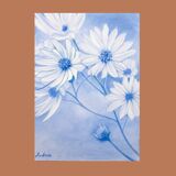 Drawing of daisies. Flowers. Painting of flowers. Drawing of flowers. Daisies drawn in color.