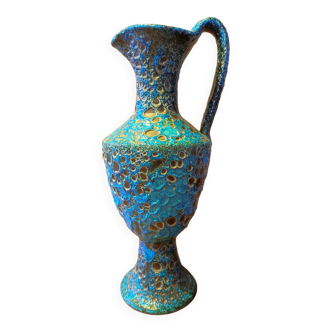 Vase cruche fat lava bleu grand modèle