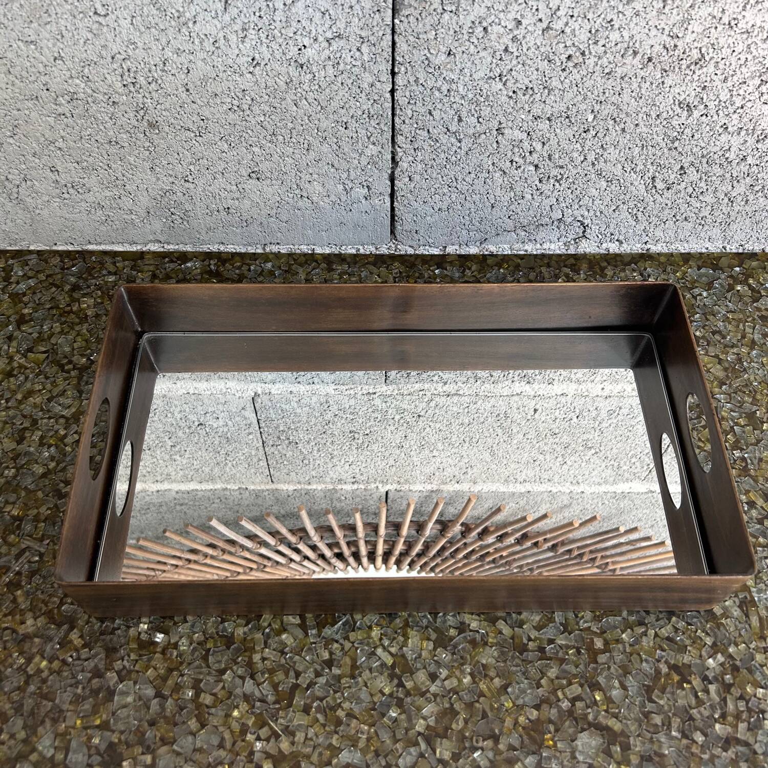 Brass mirror tray