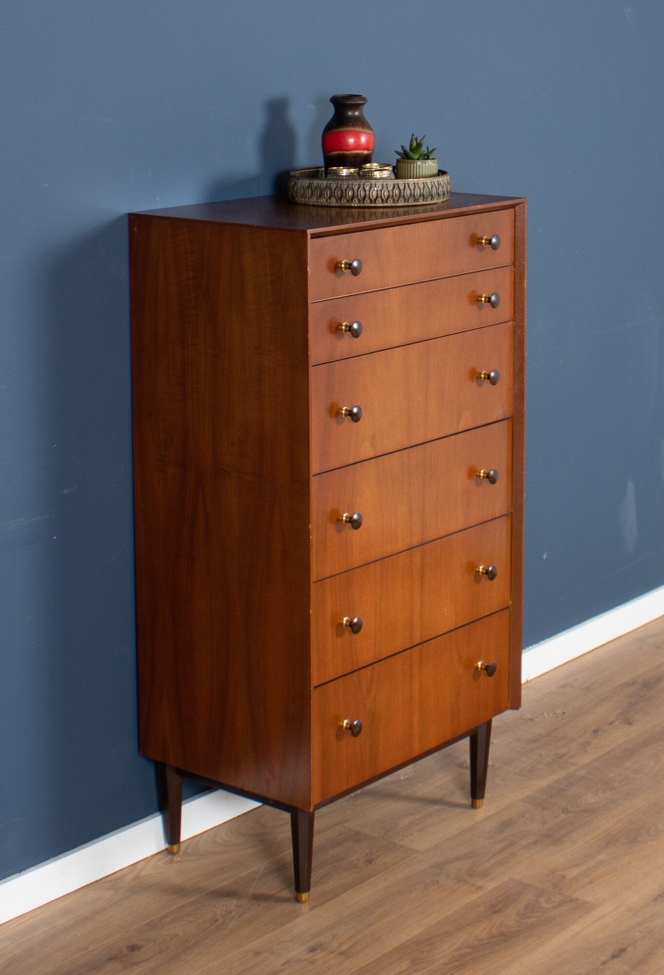 Retro teak 1960s tall G plan tolawood chest of drawers