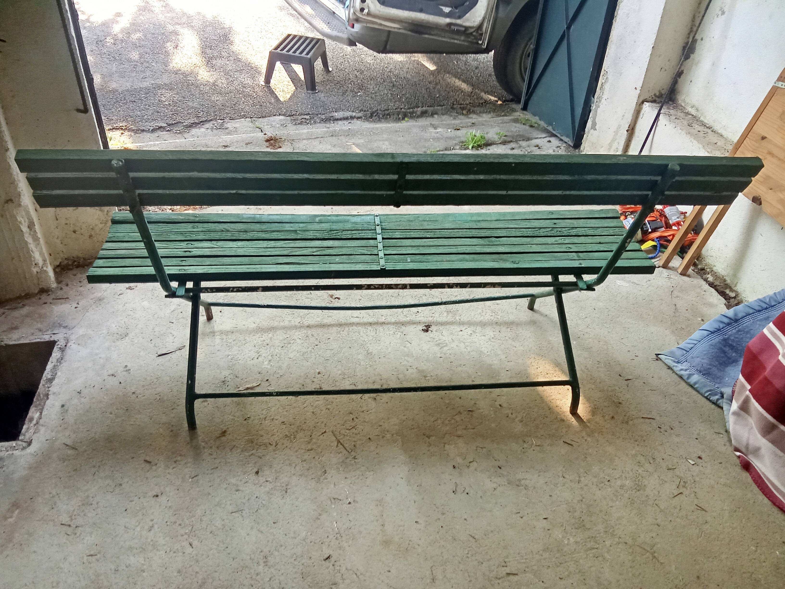 Antique folding garden bench.
