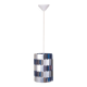 Silver & Blue Facet pendant by Louis Weisdorf for Lyfa, 1960s Denmark