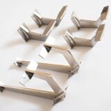 Pair of chrome steel coat hooks