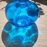 Turquoise blue blown glass vase