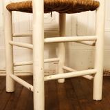 Old stool in wood & straw