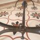 Coffee table, wooden top, wrought iron legs