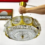 Crystal pendant lamp, designed by Carl Fagerlund, Sweden 1960s, vntg, mid-c modern