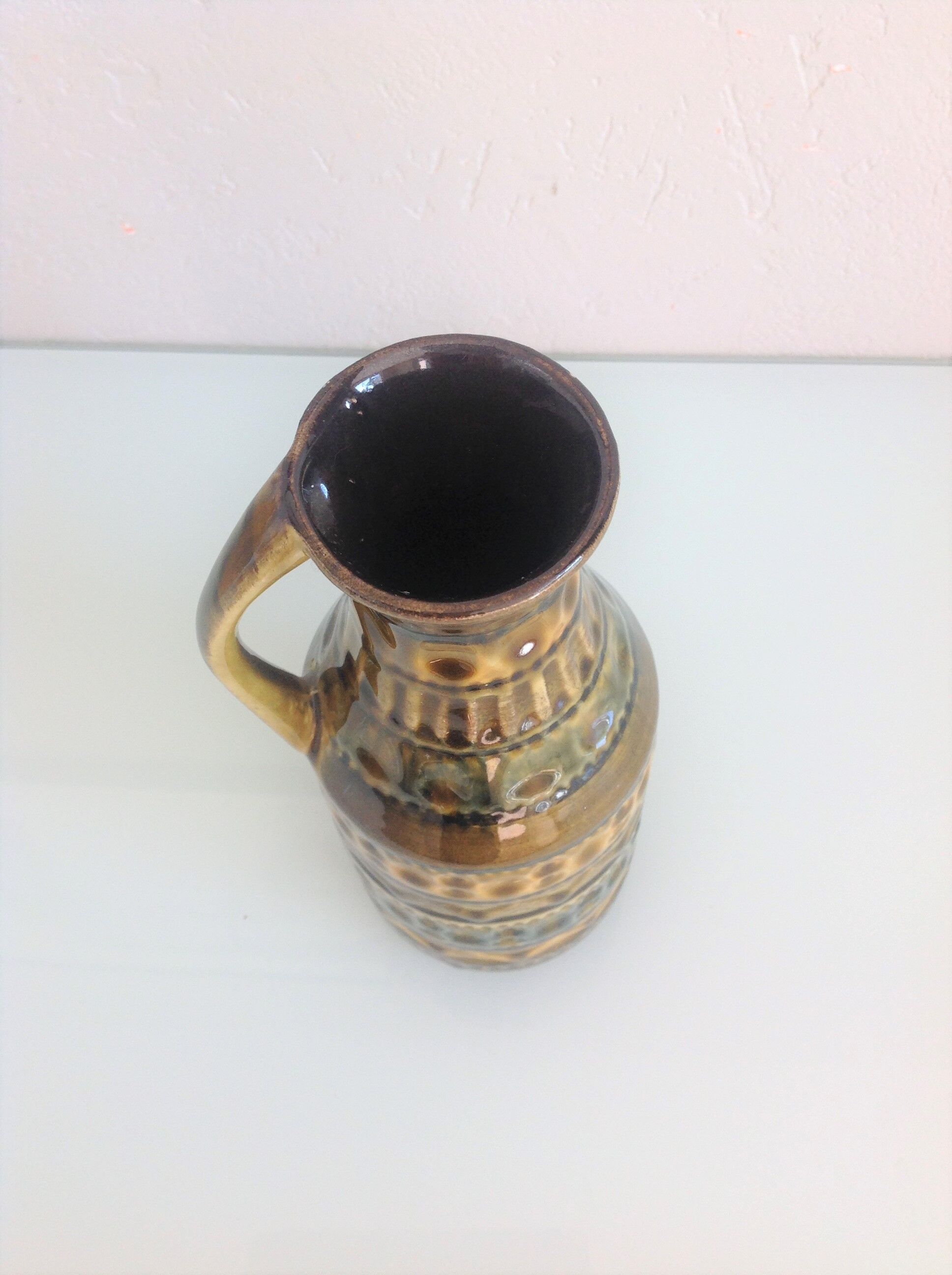 Polychrome ceramic soliflore vase by Bay Keramik / vintage 60s-70s