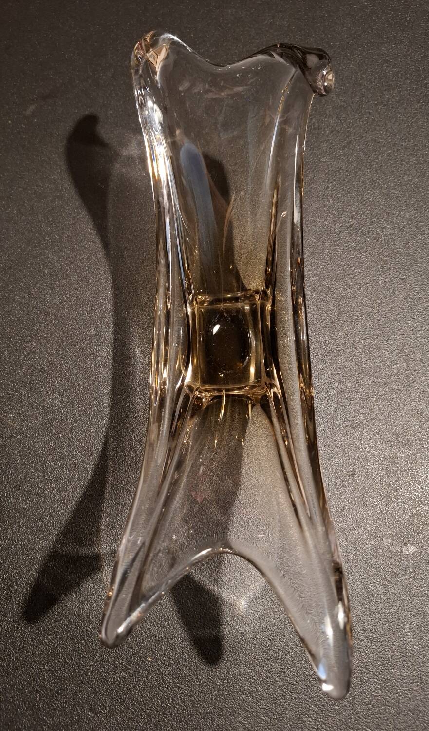 Smoked glass catchall from the seventies.