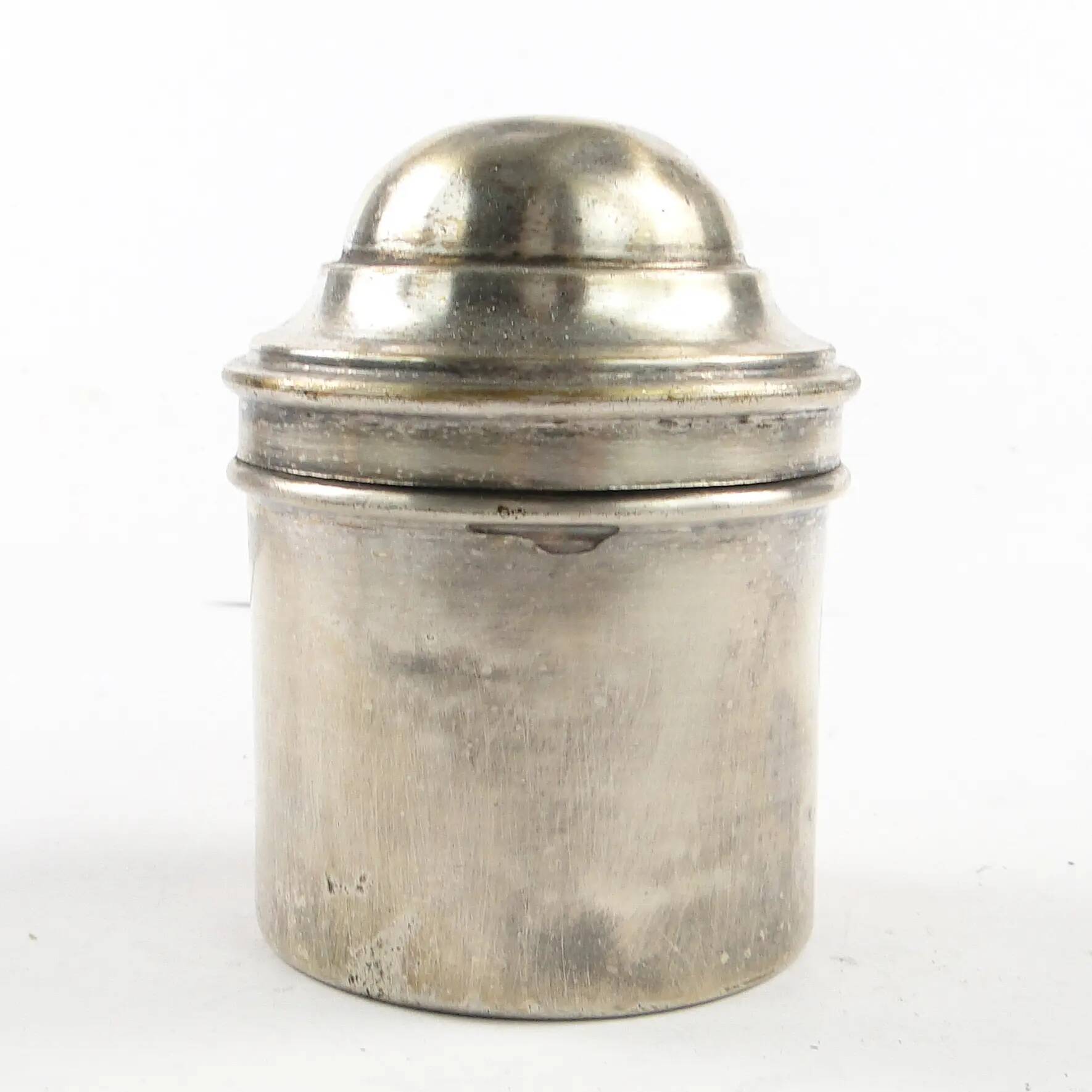 Eclectic pill box, silver-plated brass, Bronowski, Poland, 19th century