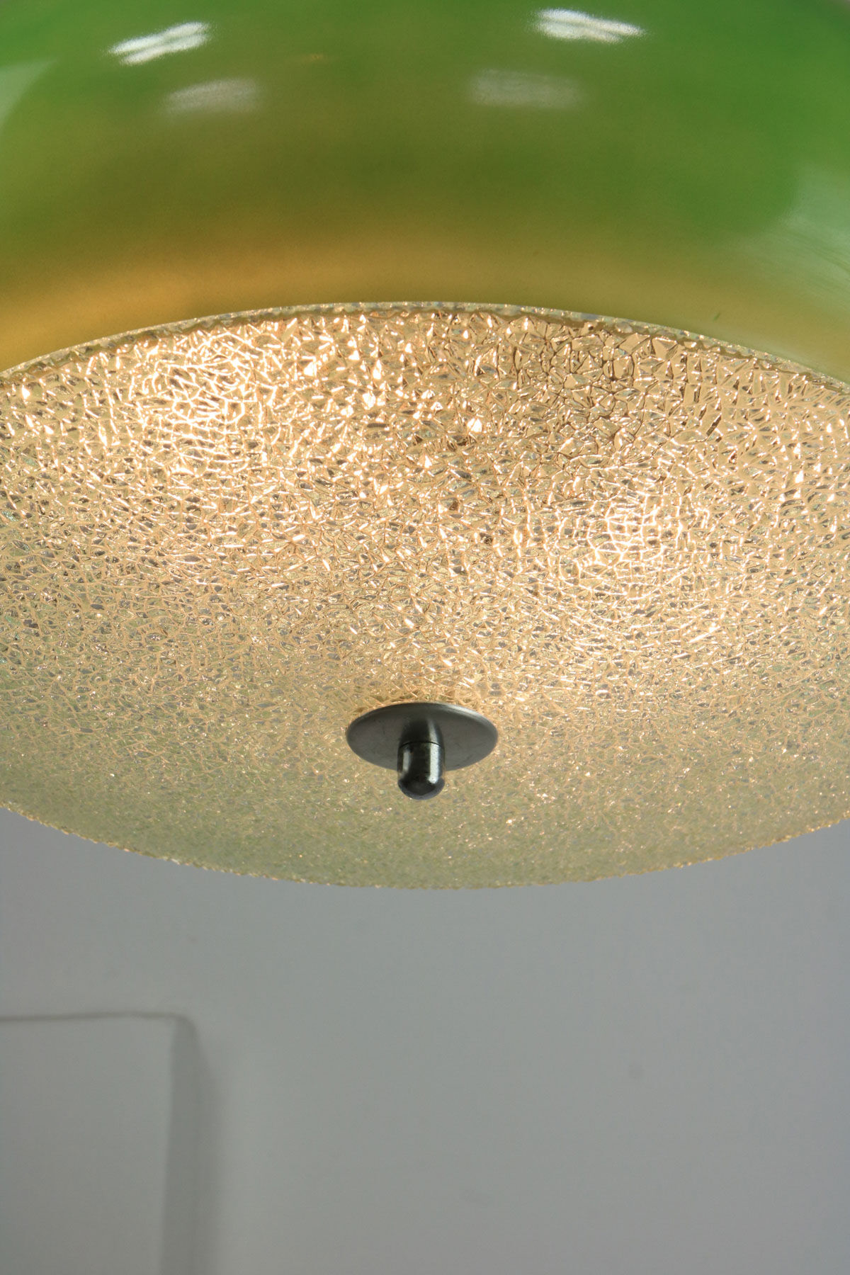 Italian mid-century green glass pendant lamp