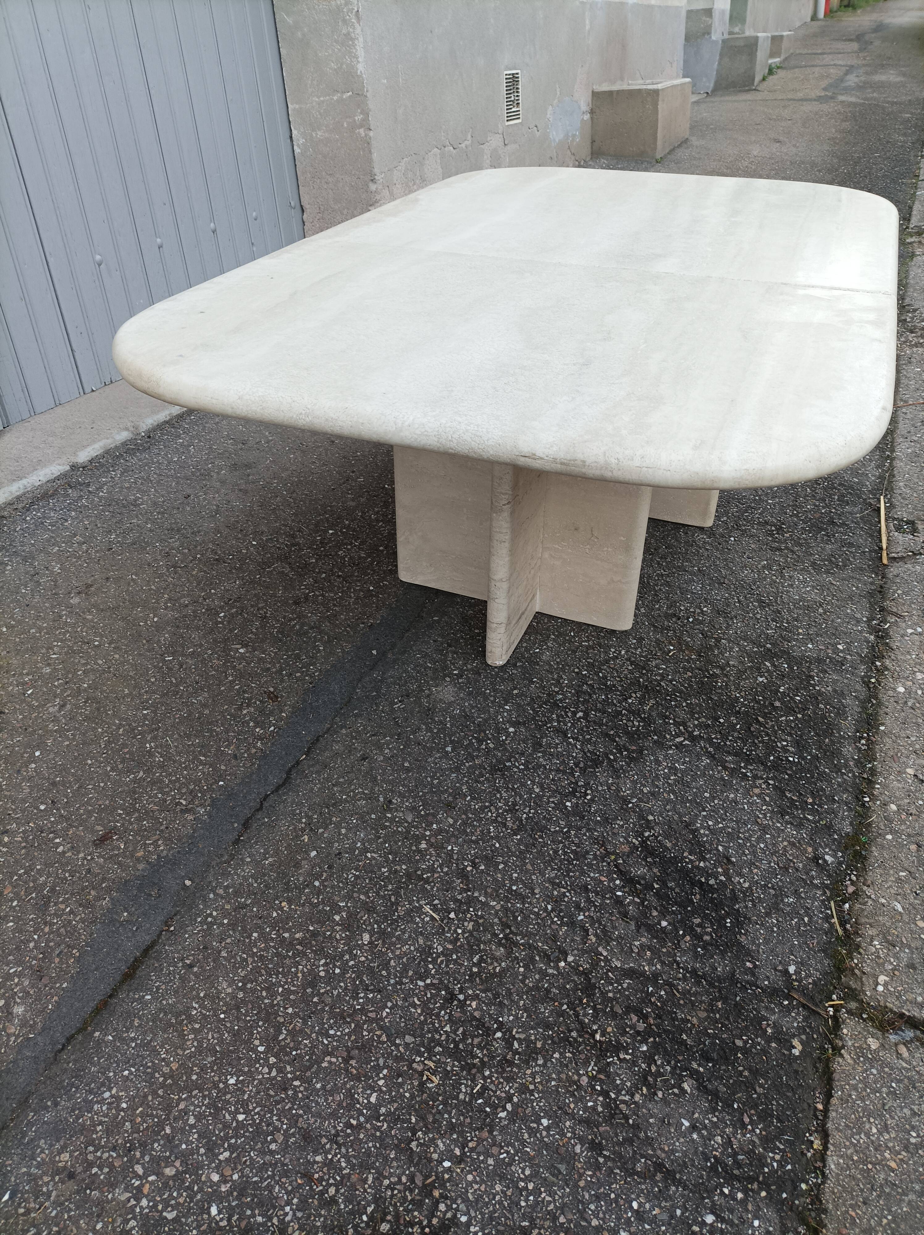 Table basse vintage travertin