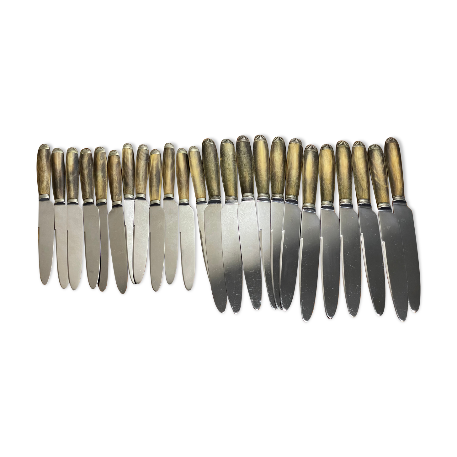 Set of 24 Bakelite stainless steel knives in box