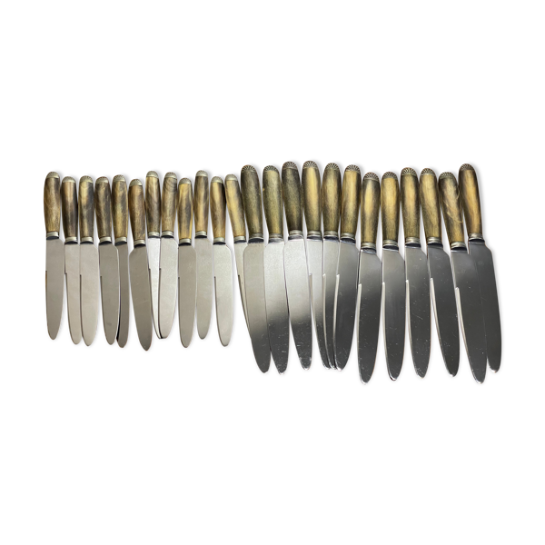 Set de 24 couteaux bakelite acier inoxydable en coffret