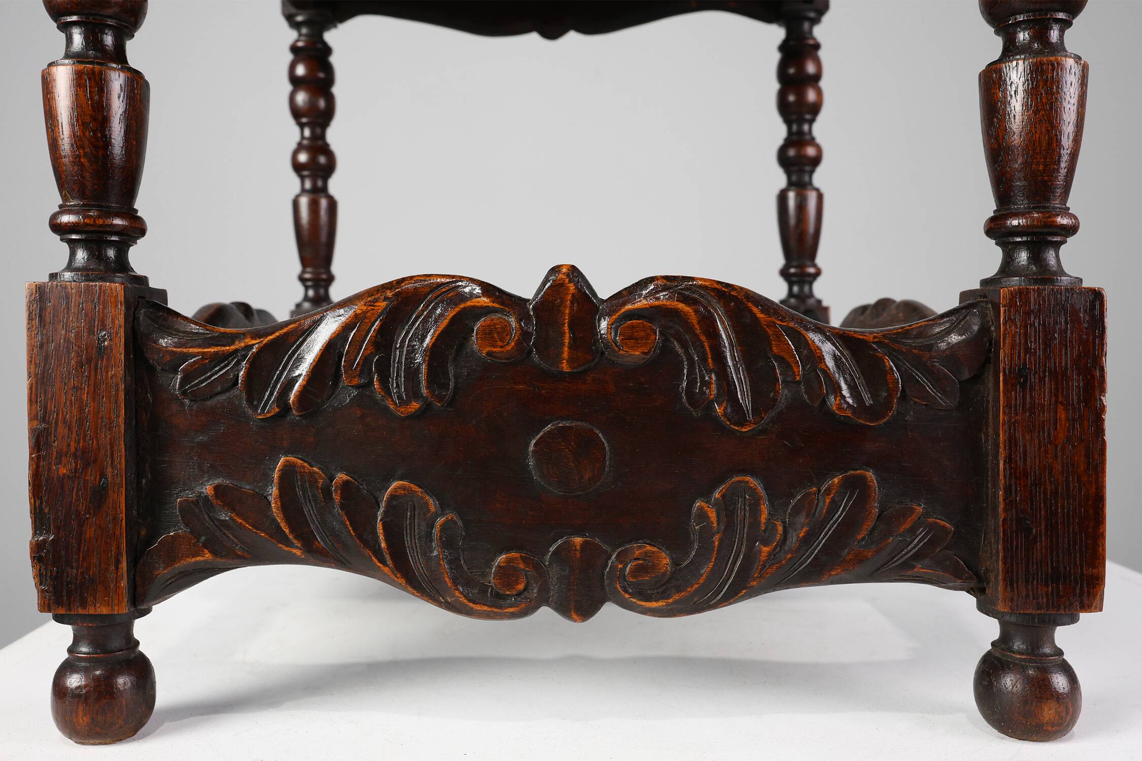Oak carved square Side Table, Belgium 18th Century