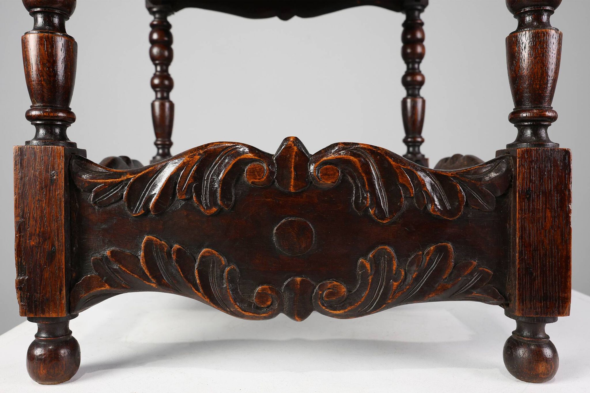 Oak carved square Side Table, Belgium 18th Century