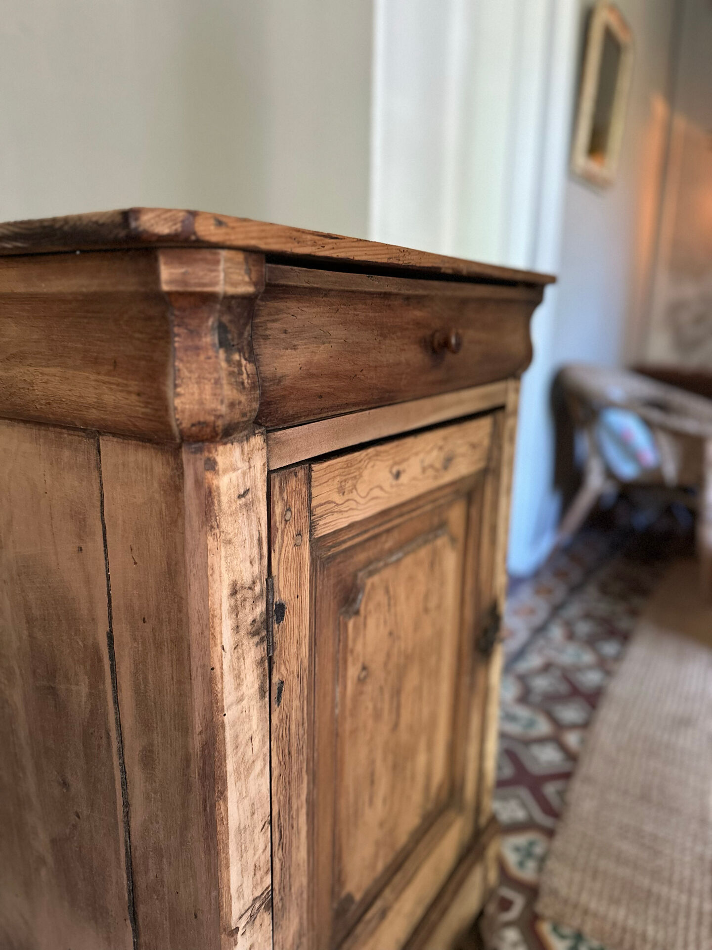 Raw wood sideboard