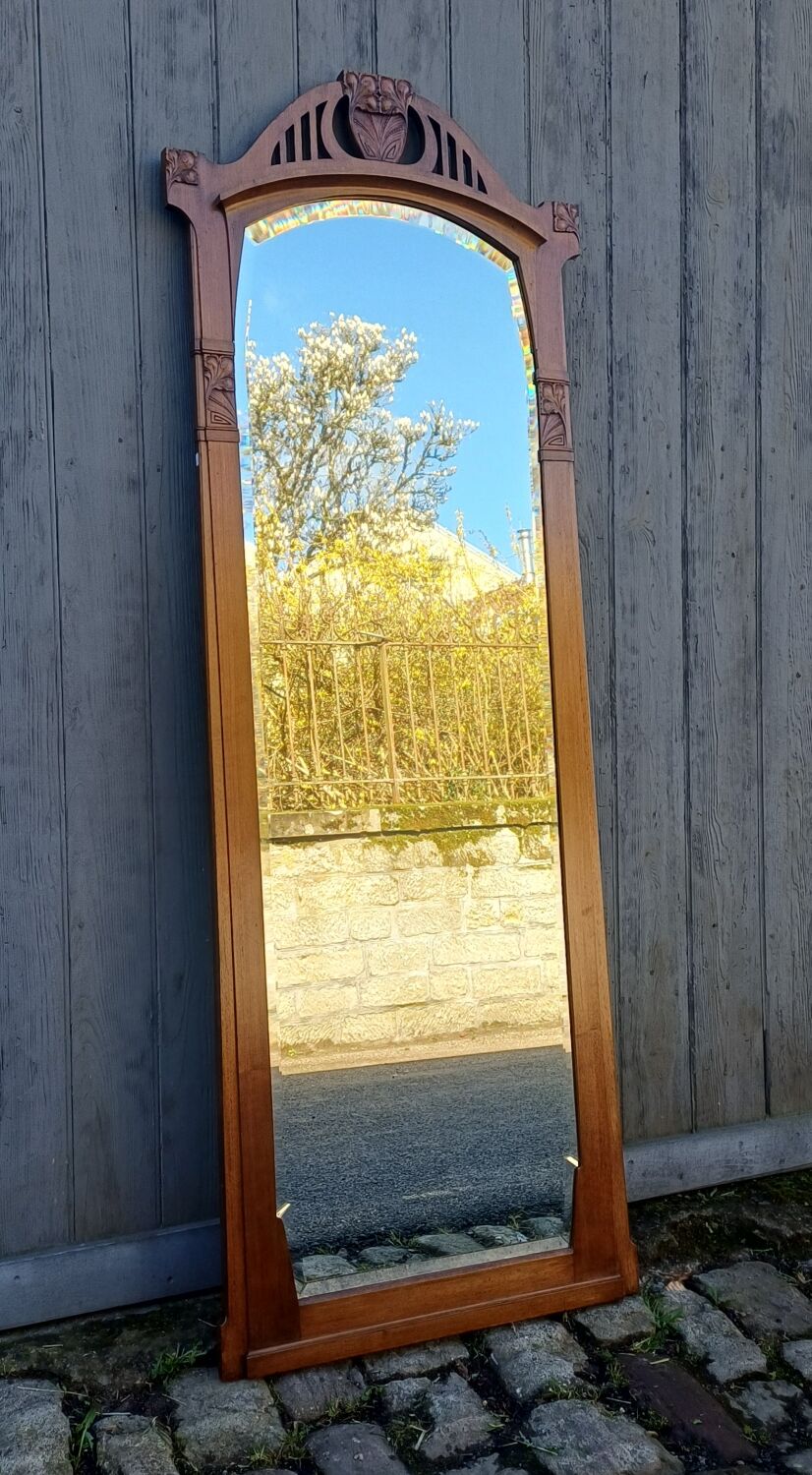 Large antique mirror from the Art Nouveau period.
