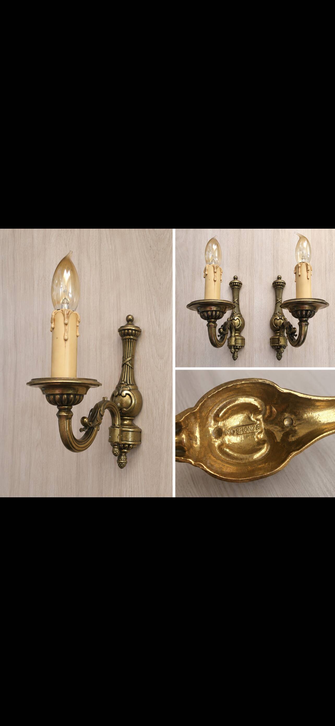 Paire d’appliques bronze véritable