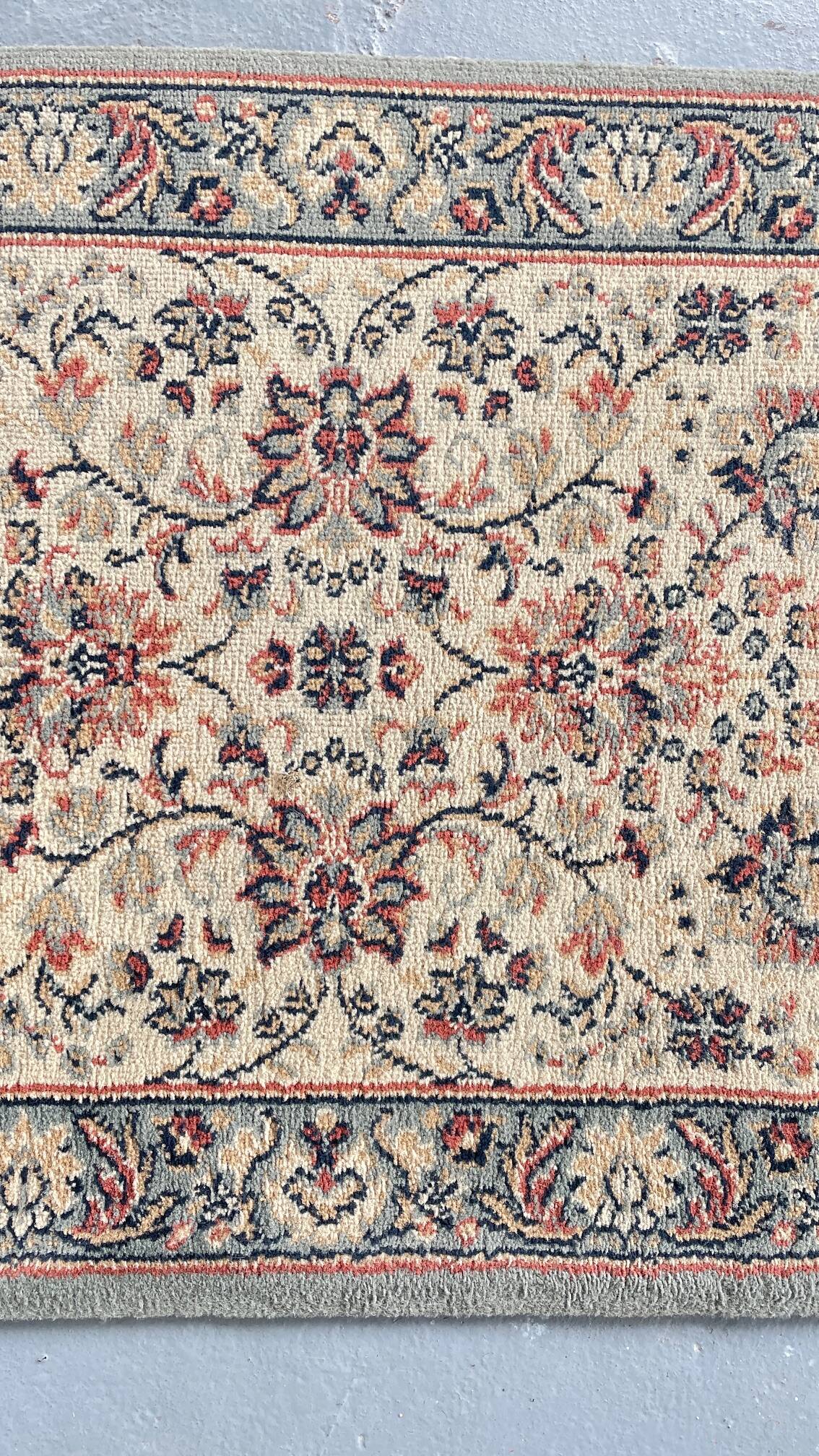 Vintage Beige Grey-Blue Runner Rug