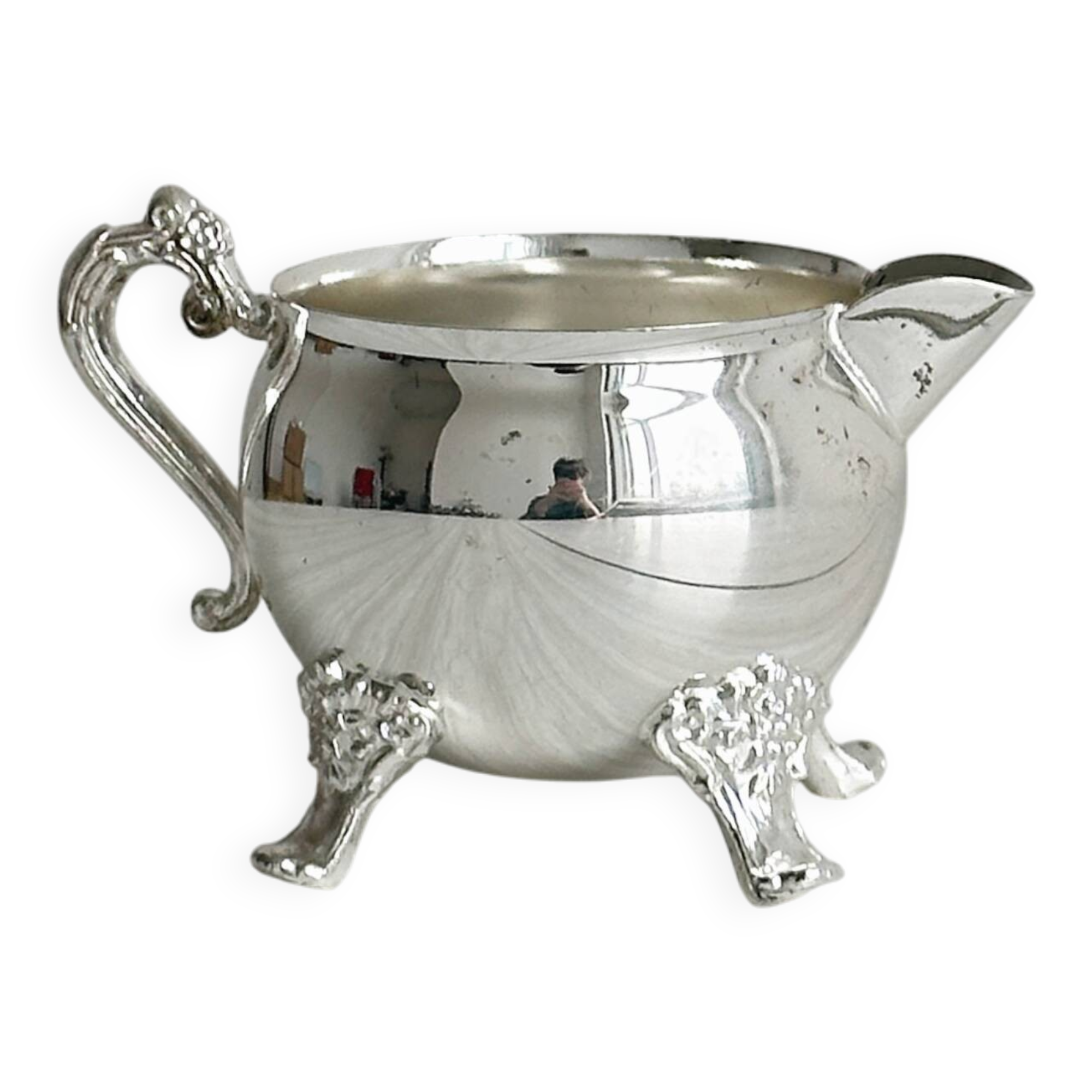 Antique metal sugar bowl