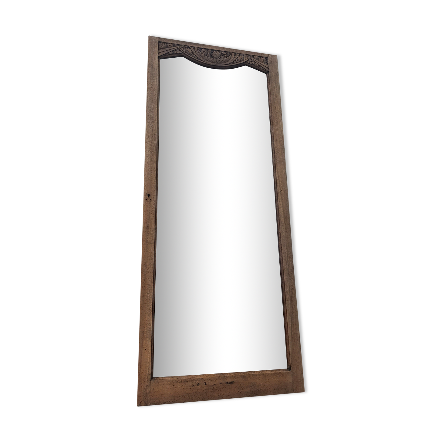 Art deco beveled mirror, old ice cabinet door