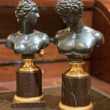 Pair of bronze busts Venus and Antinous