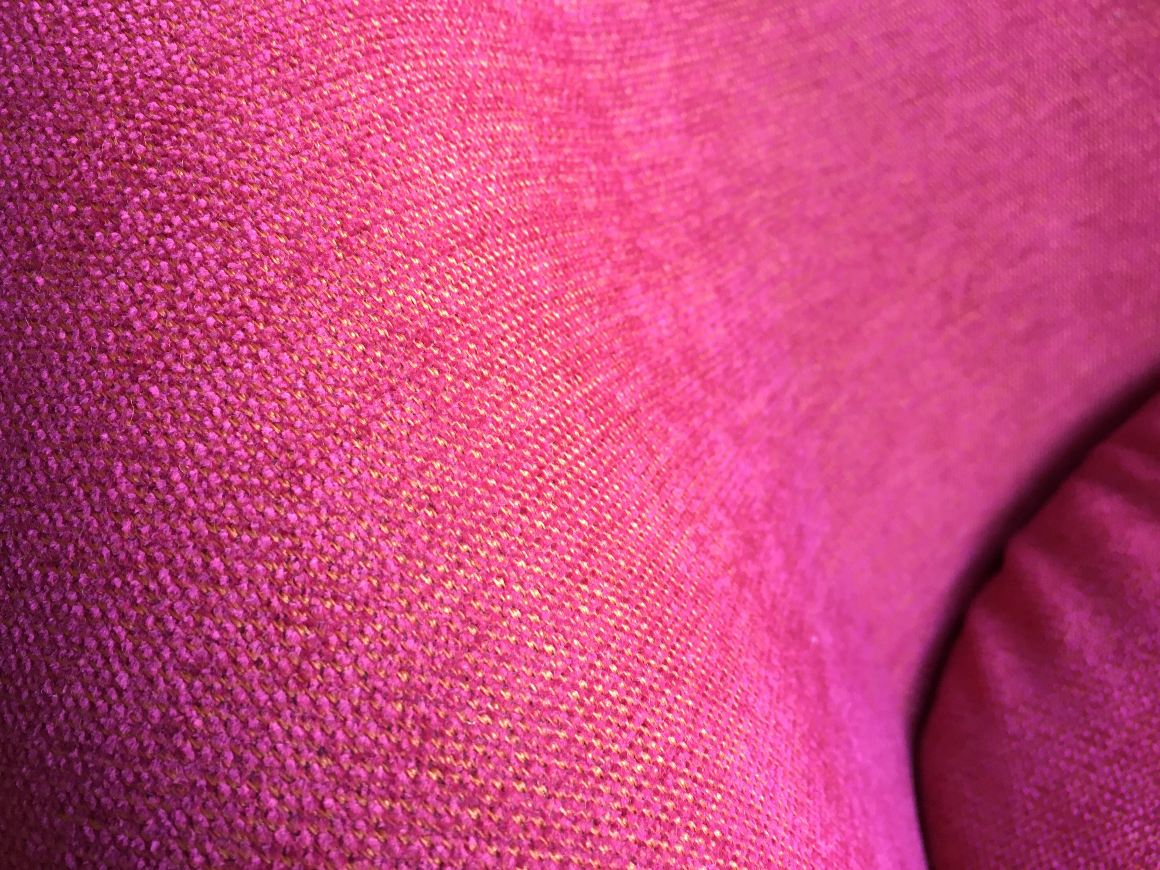 Hot Pink Post Modern Chair with Metal Legs, Vintage Space Age Armchair