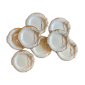 lot de 8 assiettes poisson