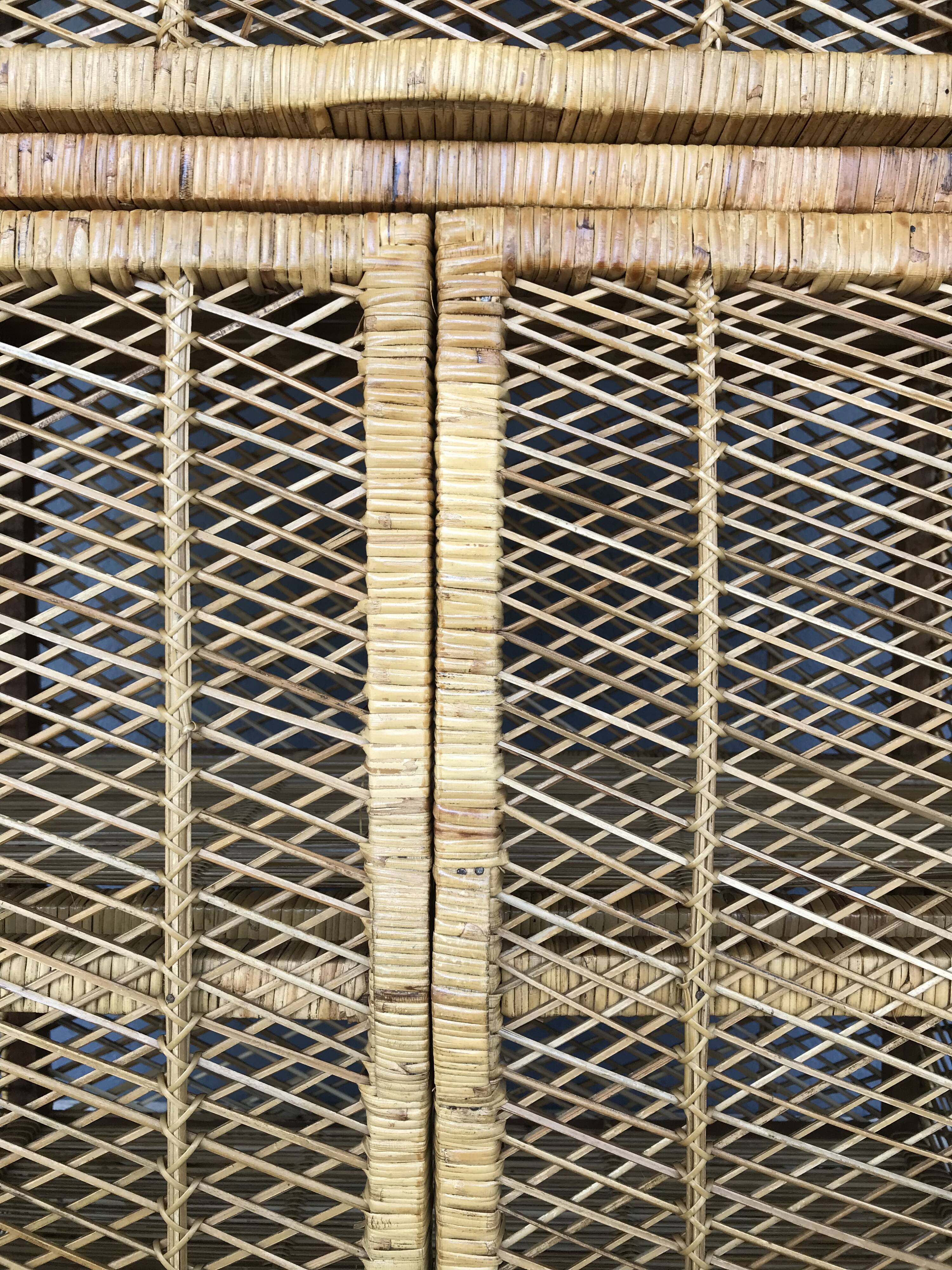 Vintage rattan bookcase
