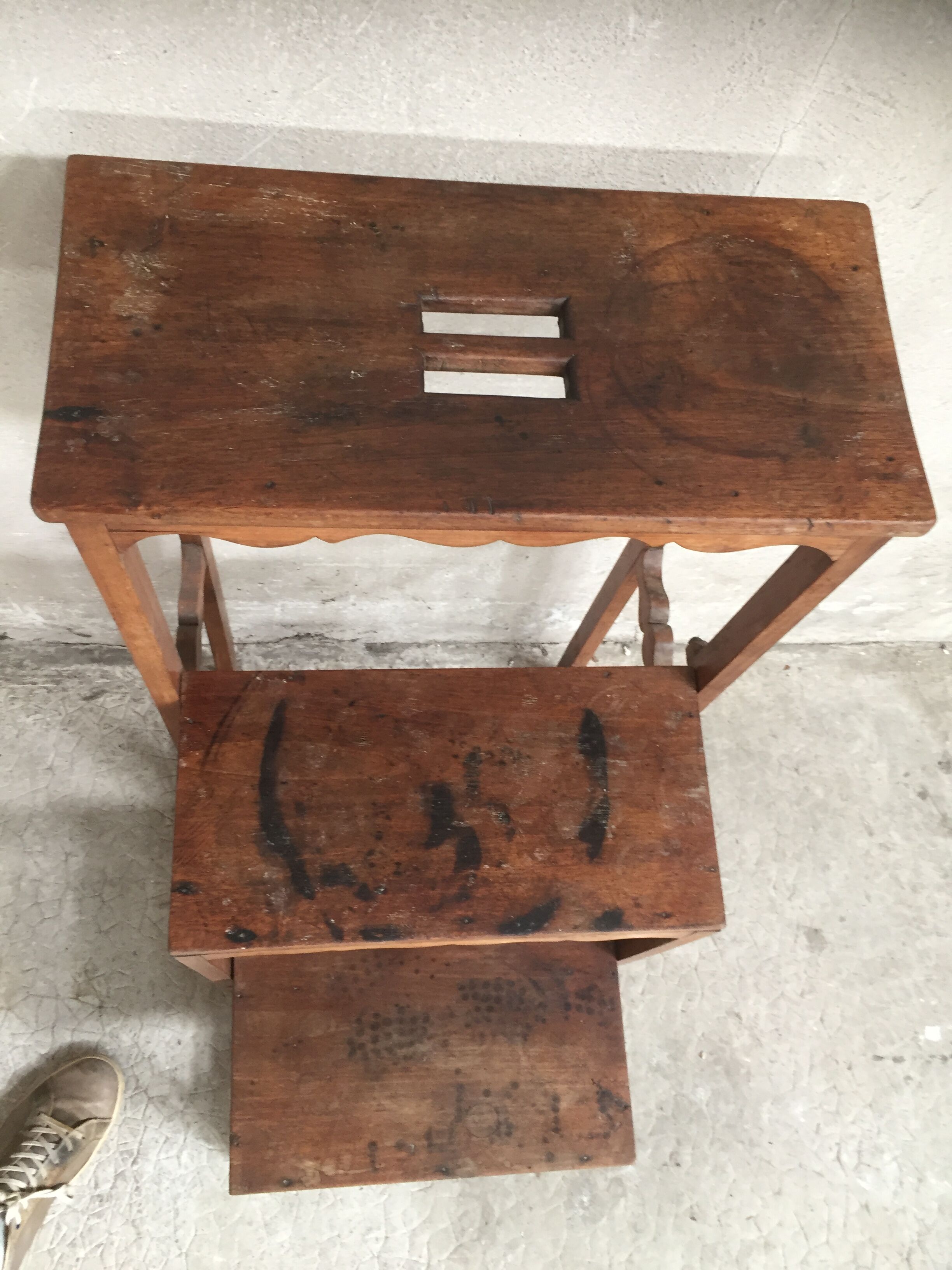 Former folding walnut library ladder