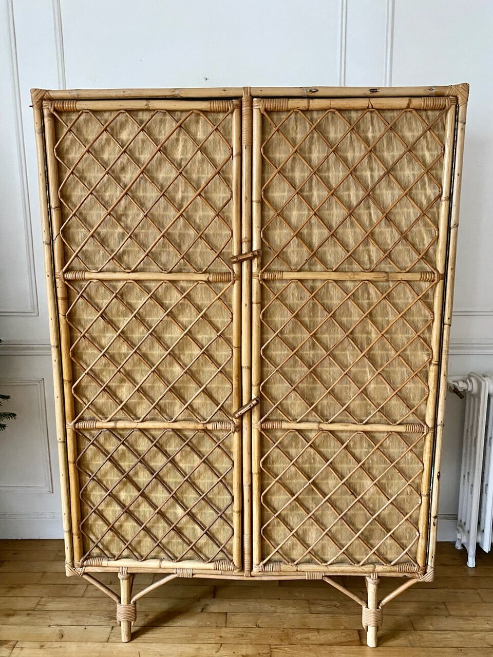Vintage rattan cabinet