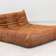 Togo chaise lounge in pine leather by Michel Ducaroy for Ligne Roset, 1974