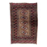 Antique Uzbek Bukhara handmade rug 82cm x 122cm (1920s)