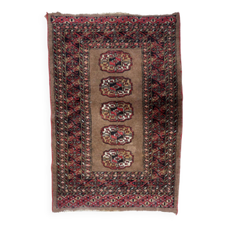 Antique Uzbek Bukhara handmade rug 82cm x 122cm (1920s)