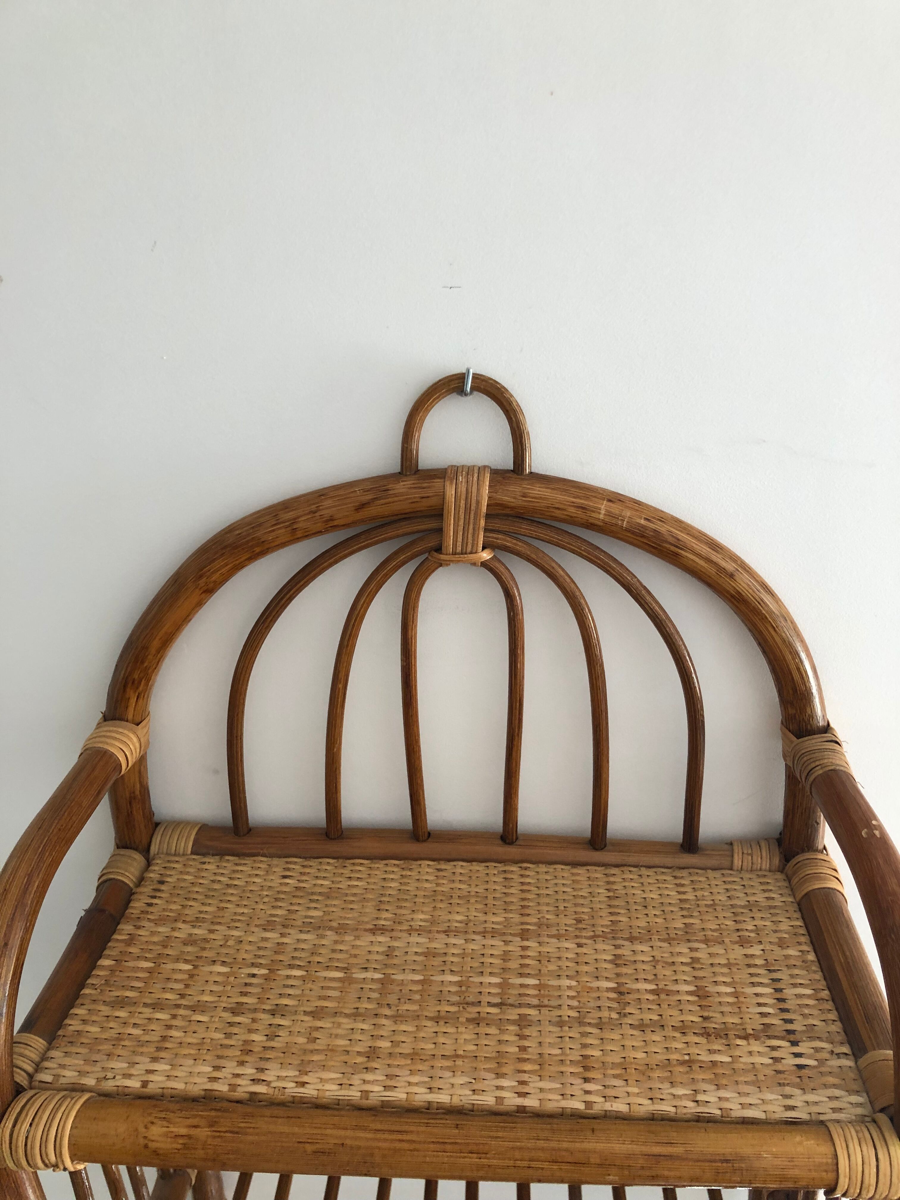 Vintage rattan shelf