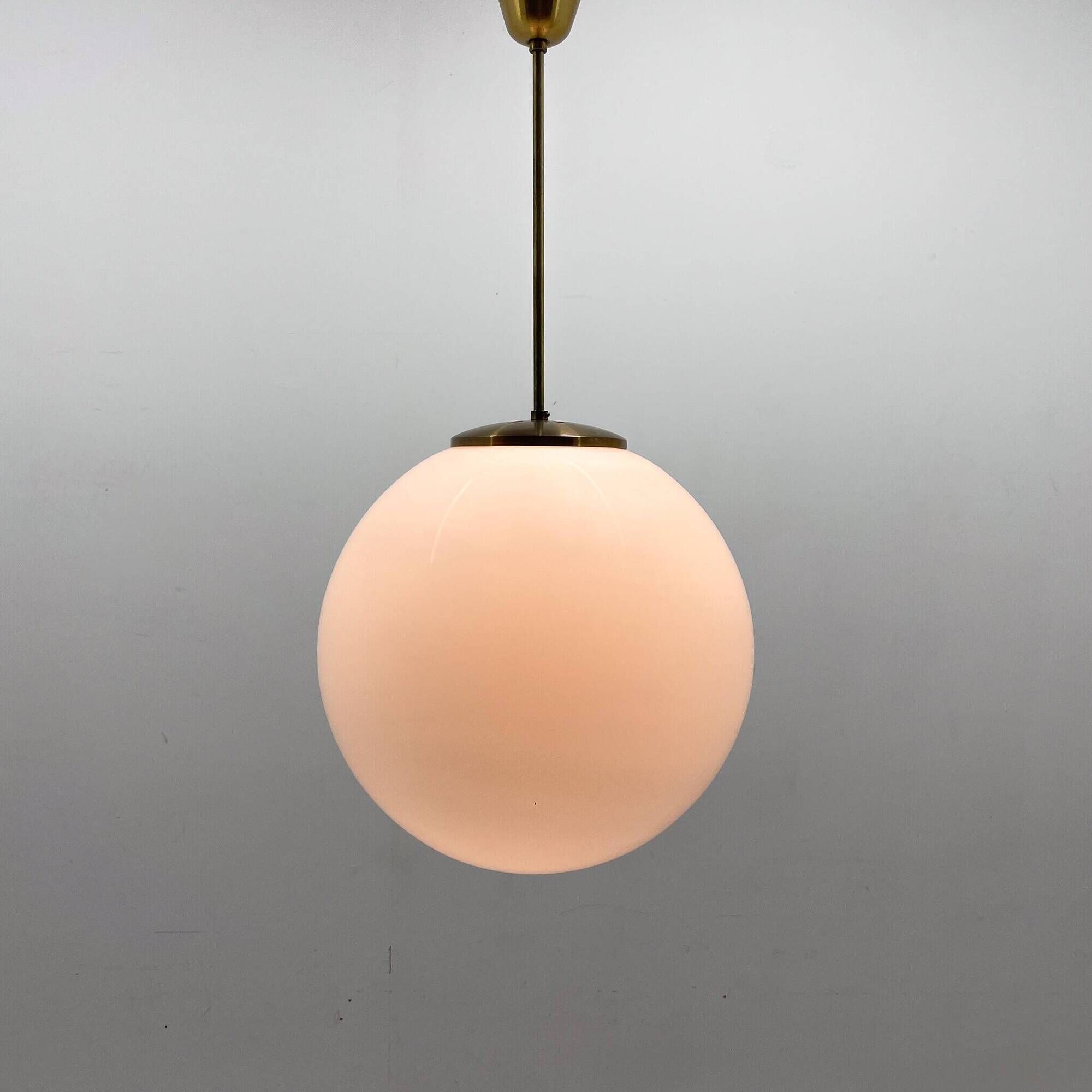 Large milk glass pendant light by kamenicky senov