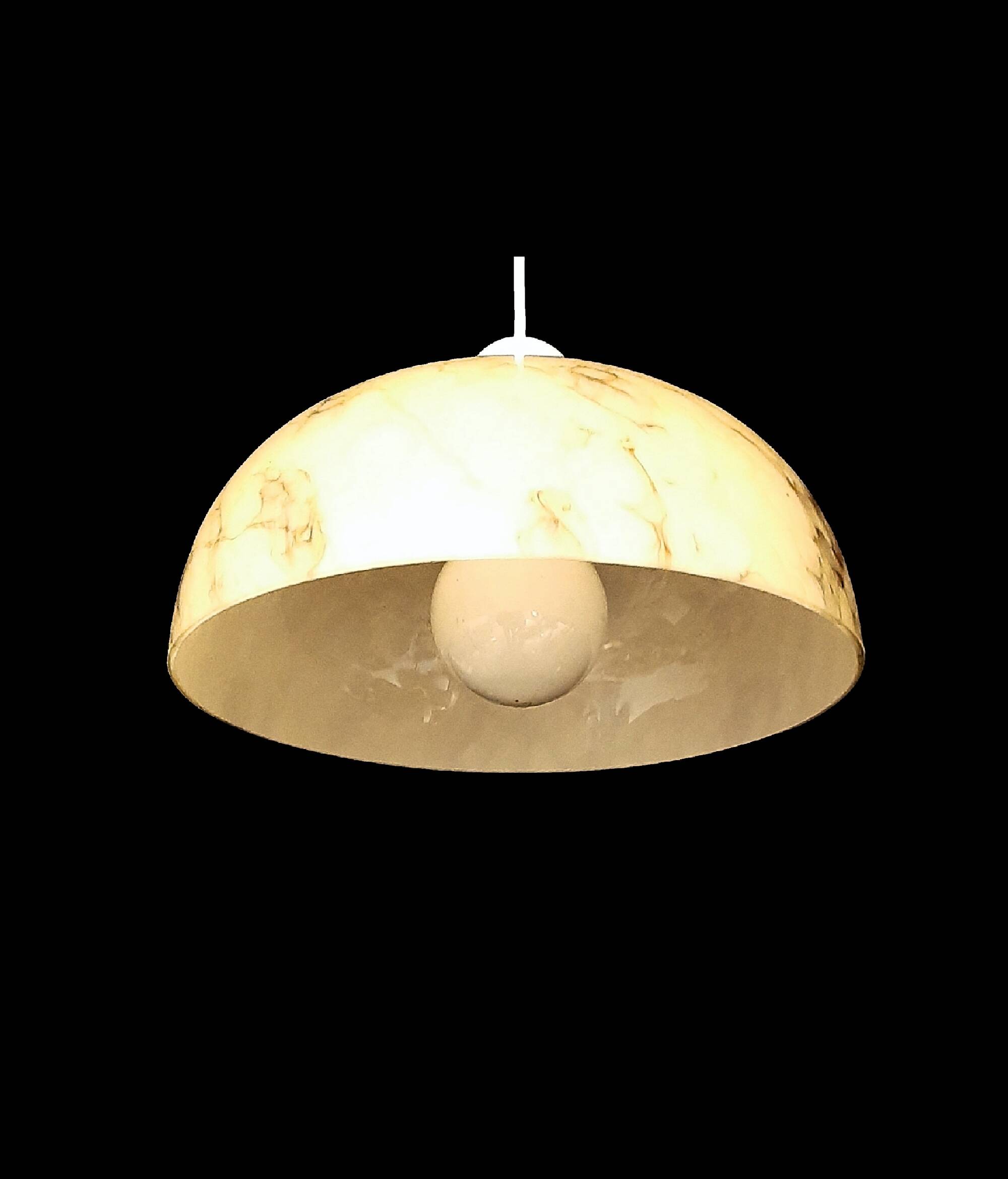 Art Deco pendant light in beige and vintage brown marble effect opaline glass