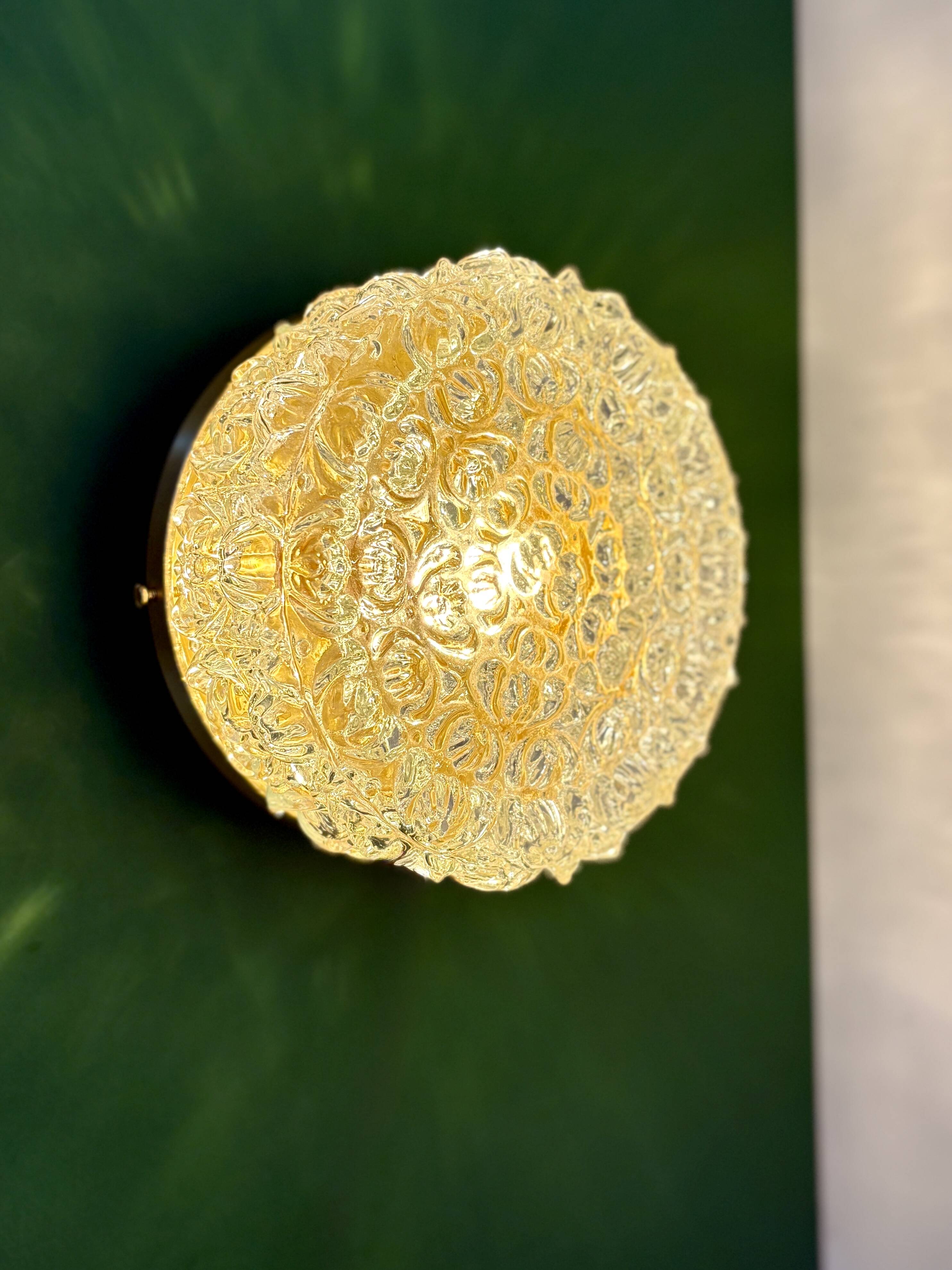 Vintage moulded glass wall or ceiling light globe